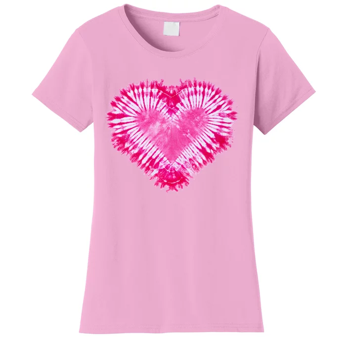 Pink Heart Tie Dye Valentines Day Women's T-Shirt