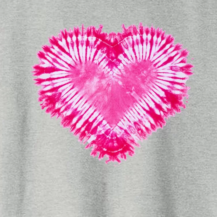 Pink Heart Tie Dye Valentines Day Women's Crop Top Tee