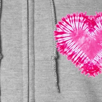 Pink Heart Tie Dye Valentines Day Full Zip Hoodie