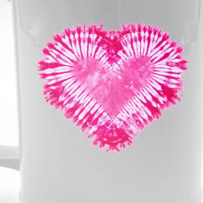 Pink Heart Tie Dye Valentines Day Front & Back Beer Stein