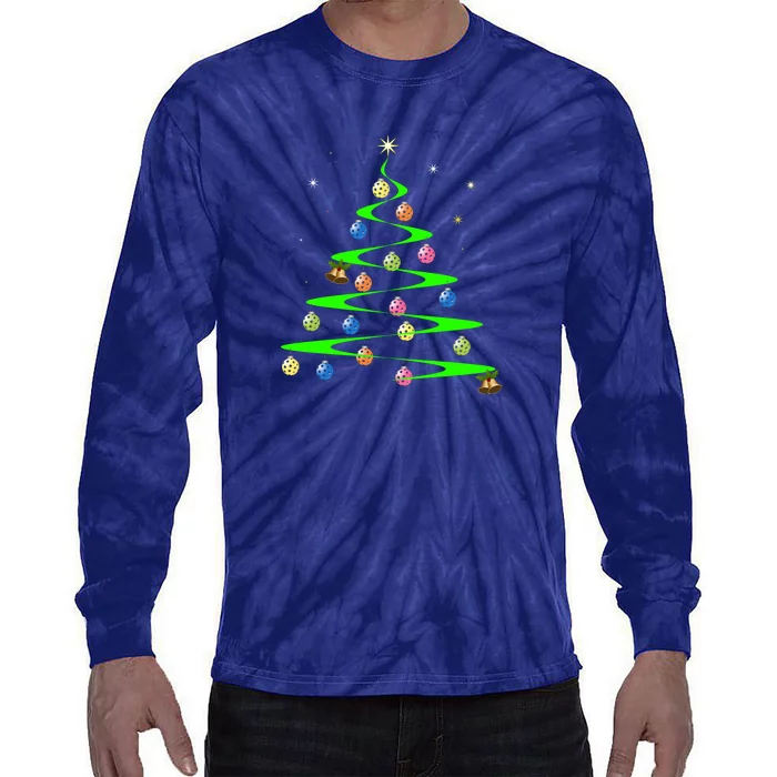 Pickleball Holiday Tree | Pickleball Tree | Pickleball Holiday Gift | Great Tie-Dye Long Sleeve Shirt