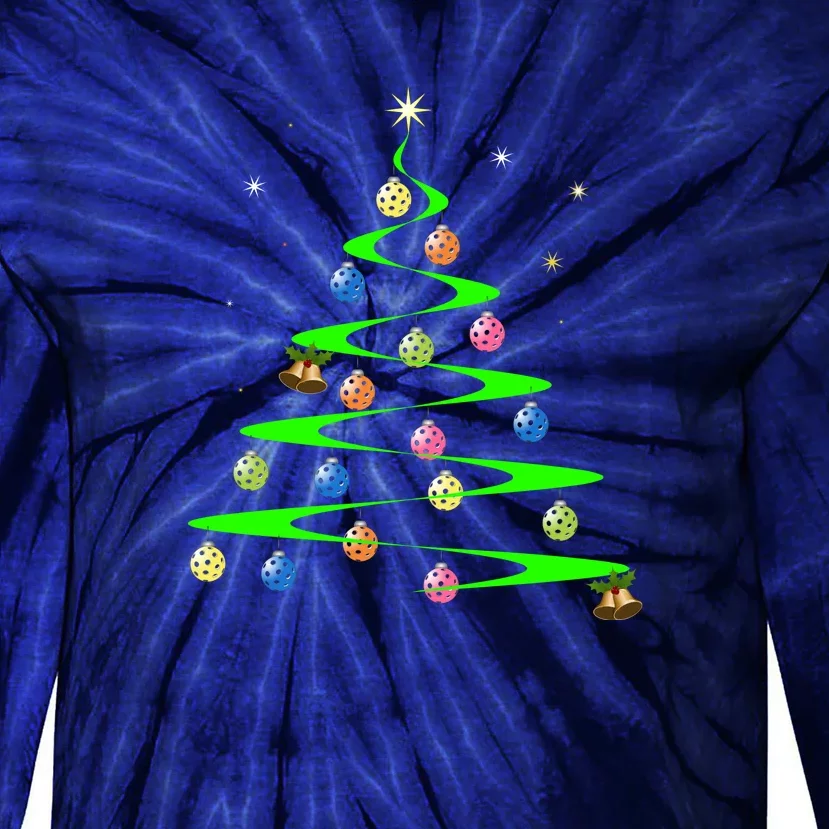 Pickleball Holiday Tree | Pickleball Tree | Pickleball Holiday Gift | Great Tie-Dye Long Sleeve Shirt