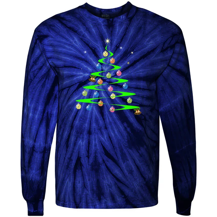 Pickleball Holiday Tree | Pickleball Tree | Pickleball Holiday Gift | Great Tie-Dye Long Sleeve Shirt