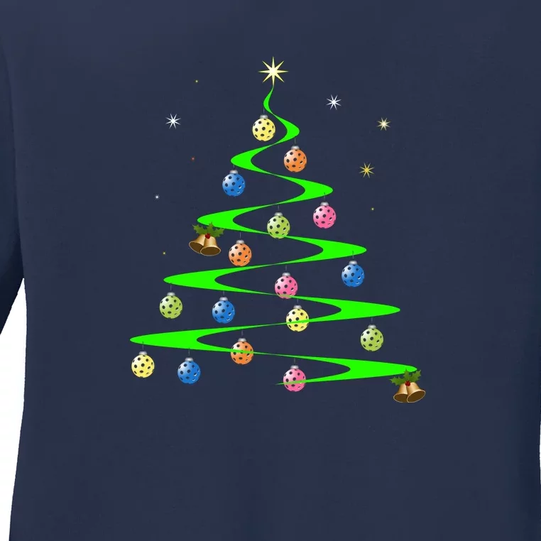 Pickleball Holiday Tree | Pickleball Tree | Pickleball Holiday Gift | Great Ladies Long Sleeve Shirt