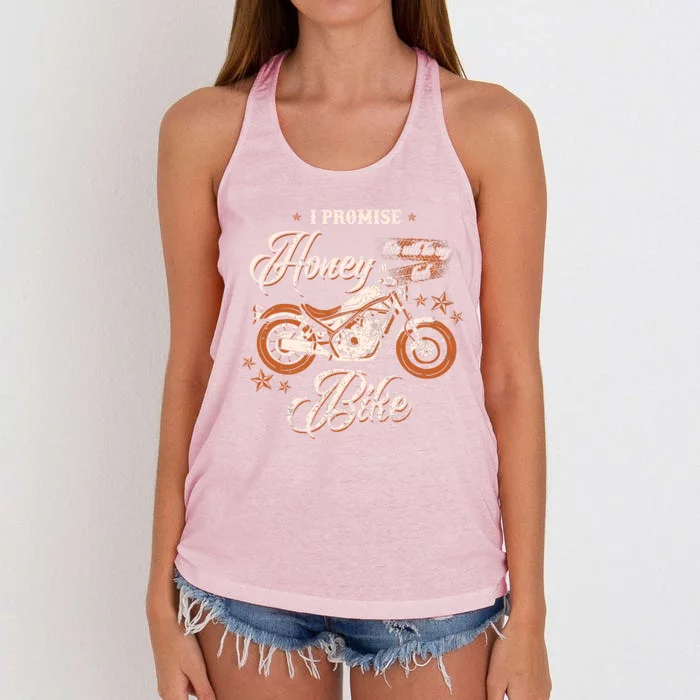 Promise Honey This Will Be My Last Bike Wife Husband Biker Meaningful Gift Women's Knotted Racerback Tank