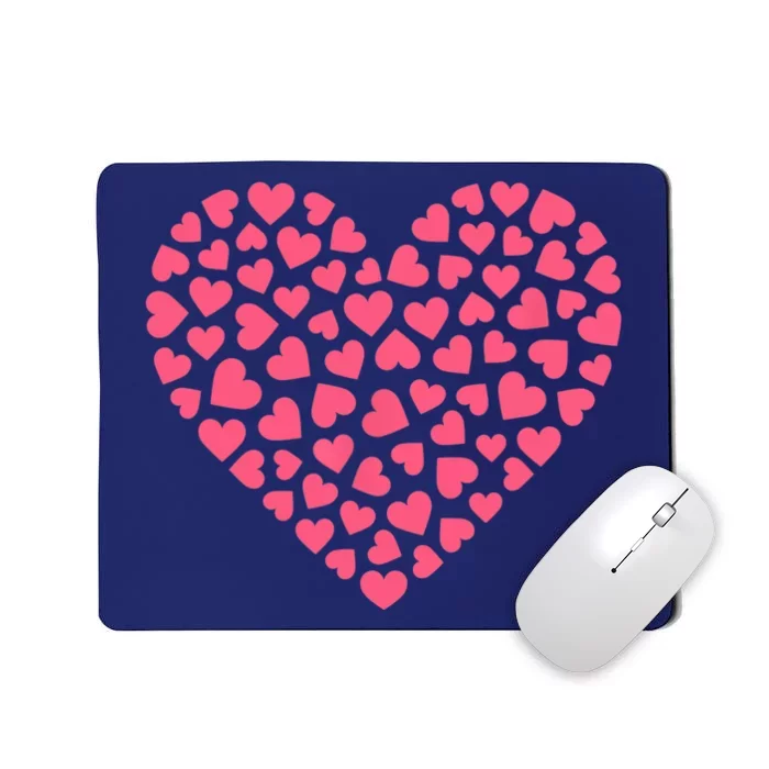 Pink Hearts Tee Cute Valentines Day Girl Wo Top Mousepad