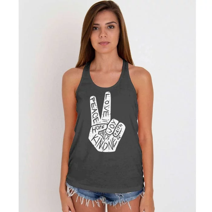 Peace Hope Unity Day Orange Anti Bullying Women's Knotted Racerback Tank