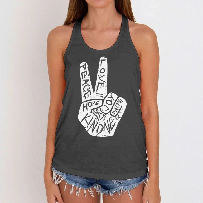 Peace Hope Unity Day Orange Anti Bullying Women's Knotted Racerback Tank