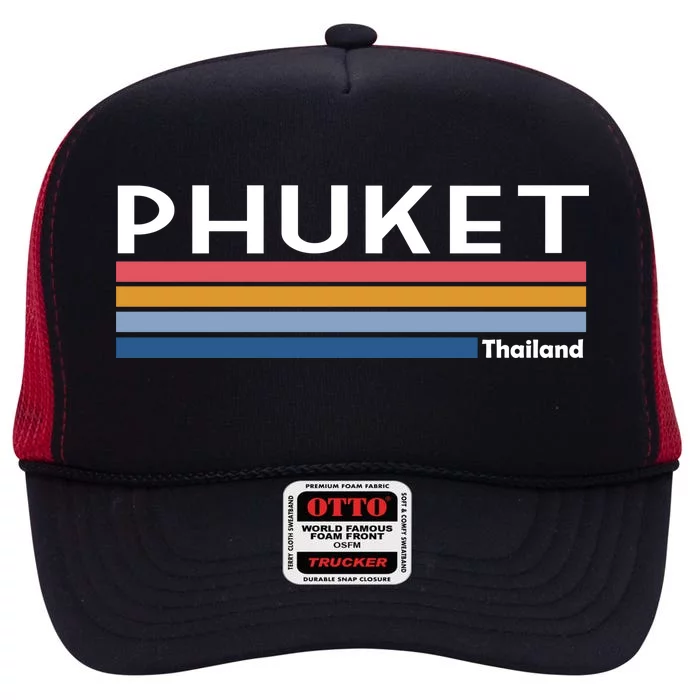 Phuket Thailand Vintage 1980's Logo High Crown Mesh Trucker Hat