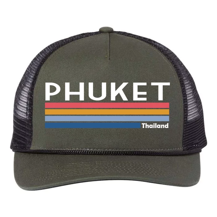 Phuket Thailand Vintage 1980's Logo Retro Rope Trucker Hat Cap