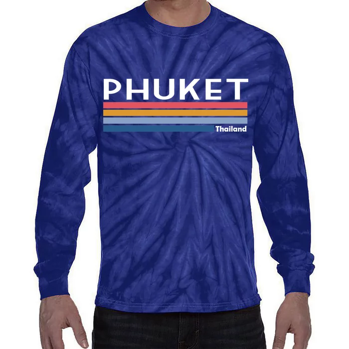 Phuket Thailand Vintage 1980's Logo Tie-Dye Long Sleeve Shirt