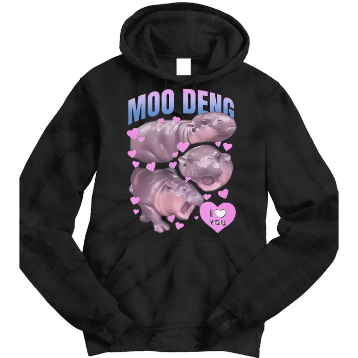 Pygmy Hippo Vintage Moo Dang Bootleg Tie Dye Hoodie