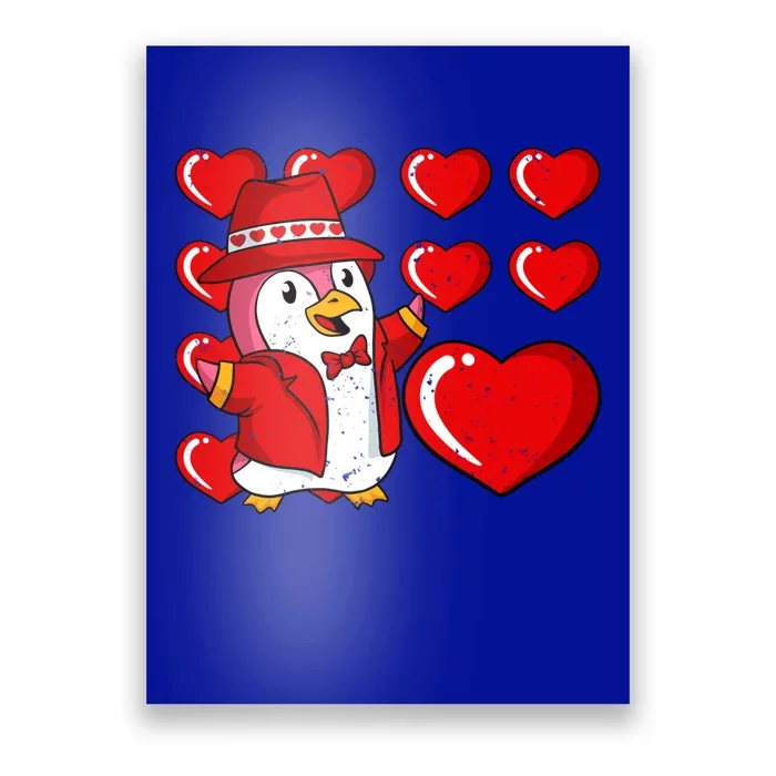 Penguin Hearts Valentines Day Cute Animal Love Wildlife Meaningful Gift Poster