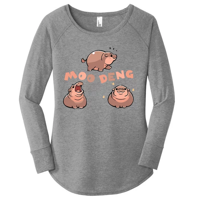 Pygmy Hippo Vintage Moo Dang Bootleg Funny Women's Perfect Tri Tunic Long Sleeve Shirt