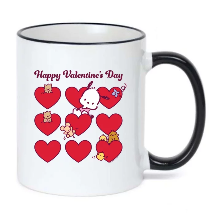 Pochacco Happy Valentine's Day Gift Black Color Changing Mug