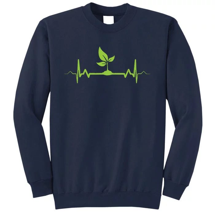 Plant Heartbeat Vegan Plant Lover Tall Sweatshirt