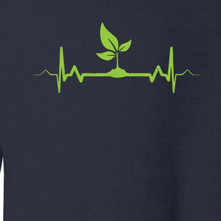 Plant Heartbeat Vegan Plant Lover Toddler Sweatshirt