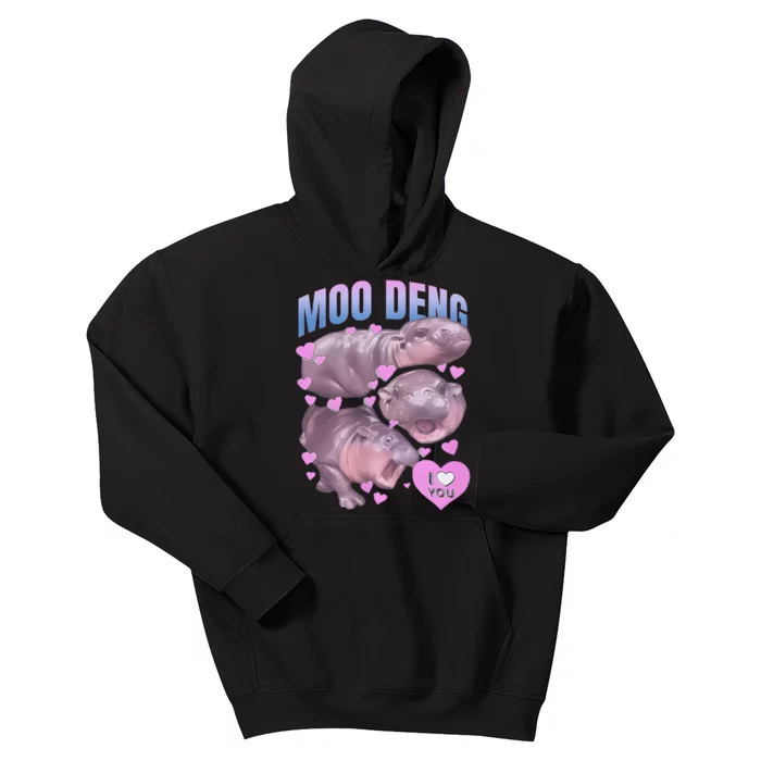 Pygmy Hippo Vintage Moo Dang Bootleg Funny Moodeng Gift Kids Hoodie