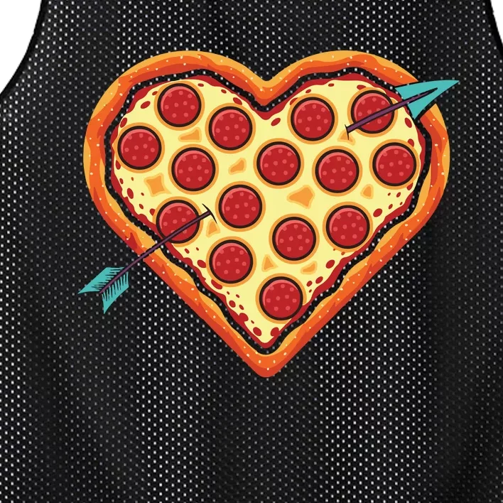 Pizza Heart Valentines Day Mesh Reversible Basketball Jersey Tank