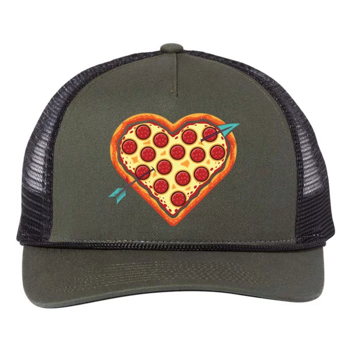 Pizza Heart Valentines Day Retro Rope Trucker Hat Cap