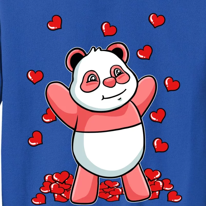 Panda Heart Valentines Day Cute Bear Animal Love Gift Tall Sweatshirt