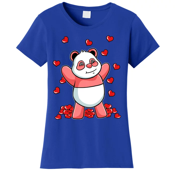 Panda Heart Valentines Day Cute Bear Animal Love Gift Women's T-Shirt