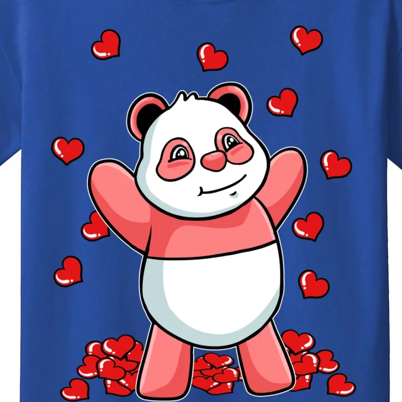 Panda Heart Valentines Day Cute Bear Animal Love Gift Kids T-Shirt