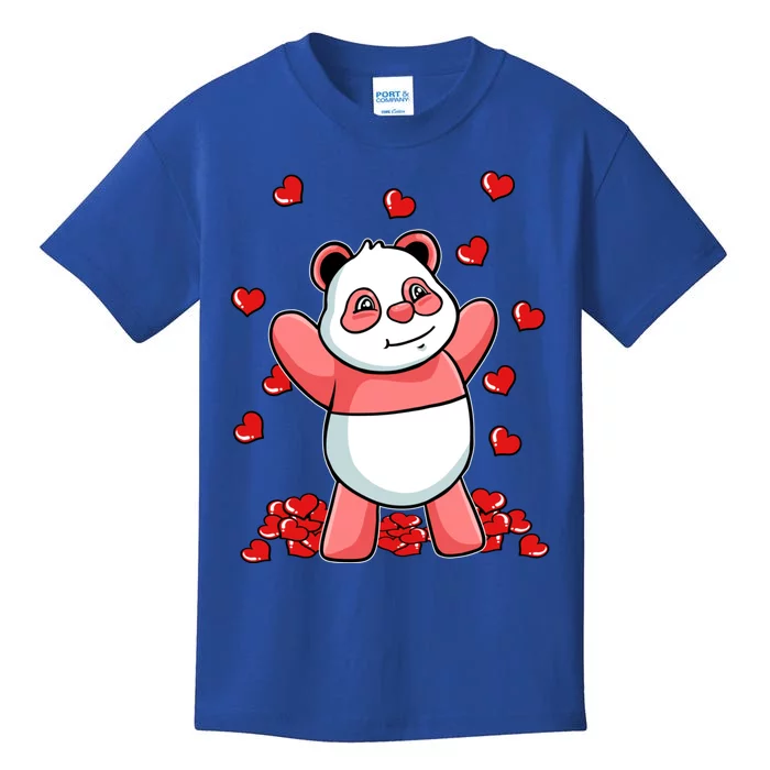 Panda Heart Valentines Day Cute Bear Animal Love Gift Kids T-Shirt