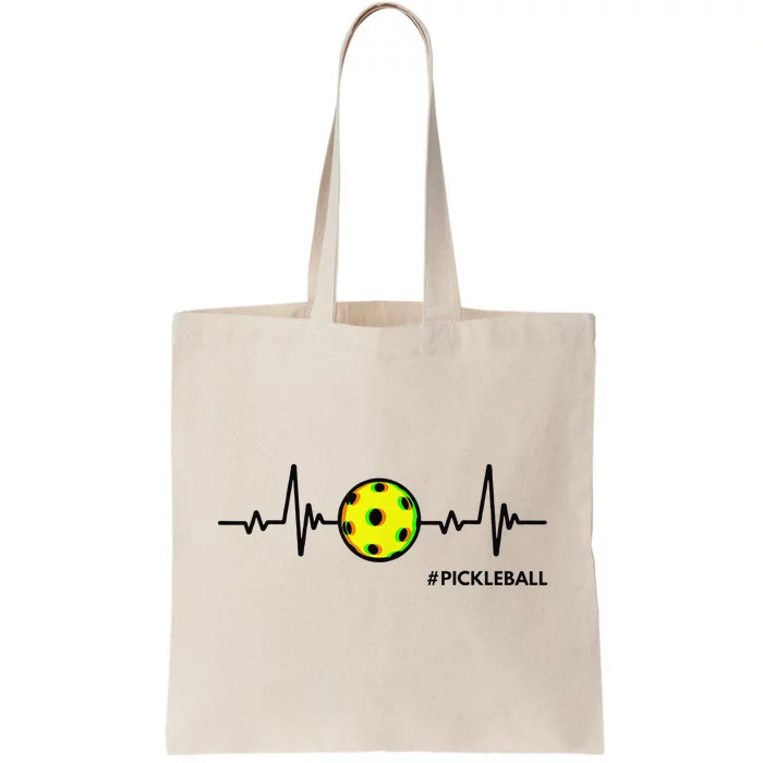 Pickleball Heartbeat Vintage Pickleball Player Tote Bag