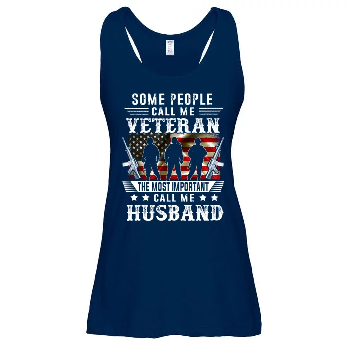 Proud Husband Veteran American Flag Gifts VeteranS Day Ladies Essential Flowy Tank