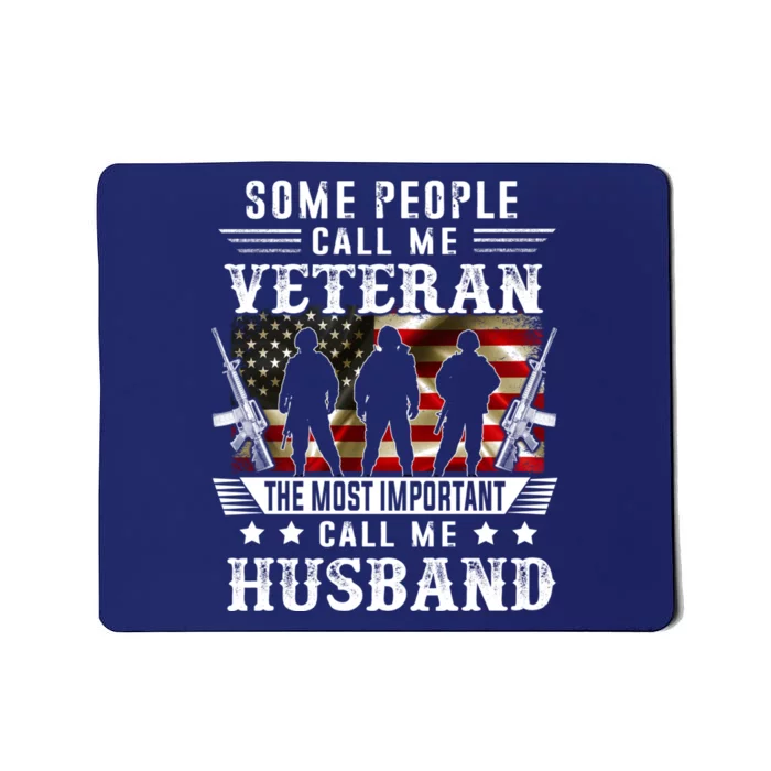 Proud Husband Veteran American Flag Gifts VeteranS Day Mousepad