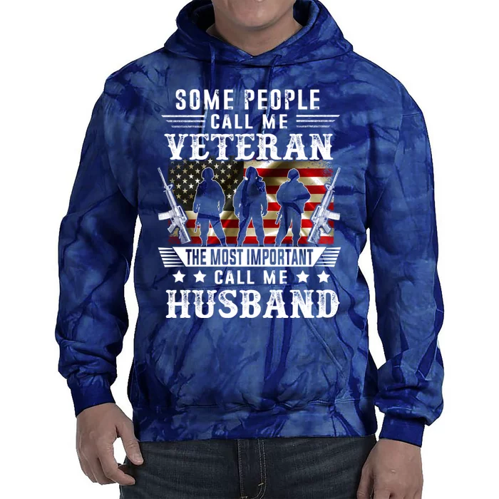 Proud Husband Veteran American Flag Gifts VeteranS Day Tie Dye Hoodie