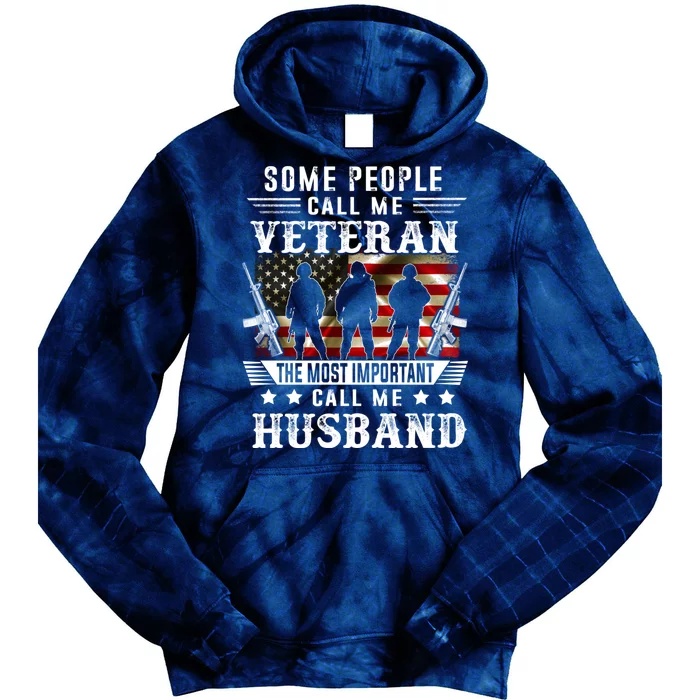 Proud Husband Veteran American Flag Gifts VeteranS Day Tie Dye Hoodie