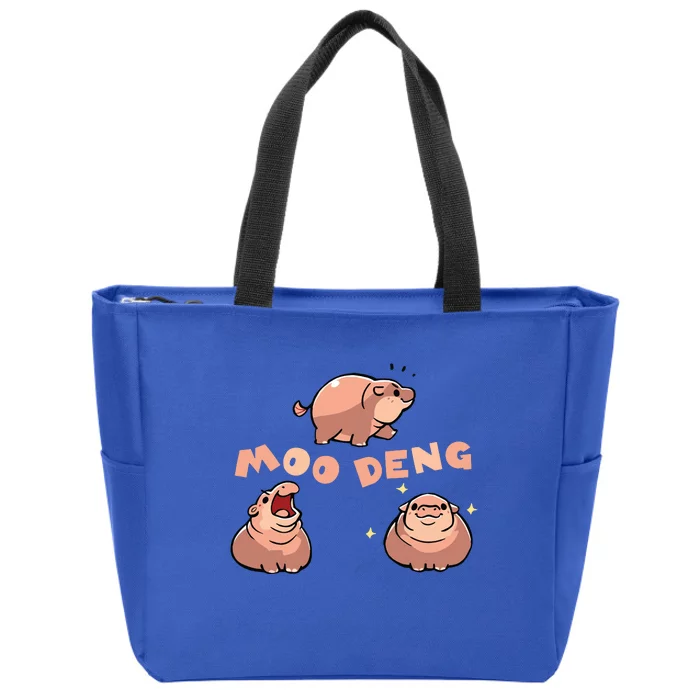 Pygmy Hippo Vintage Moo Dang Bootleg Funny Zip Tote Bag