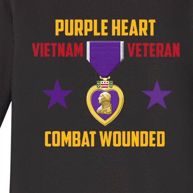 Purple Heart Vietnam Veteran Baby Long Sleeve Bodysuit