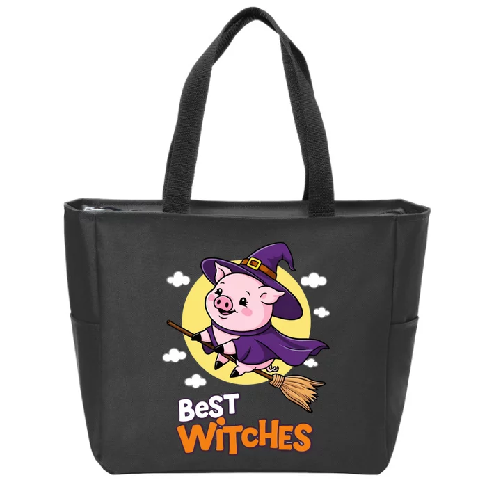 Pig Halloween Witches Costume Pigs Best Witches Zip Tote Bag