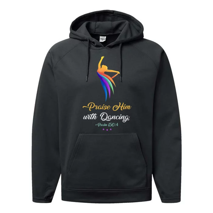 Praise Him With Dancing Christian Worship Dancer Girl Performance Fleece Hoodie