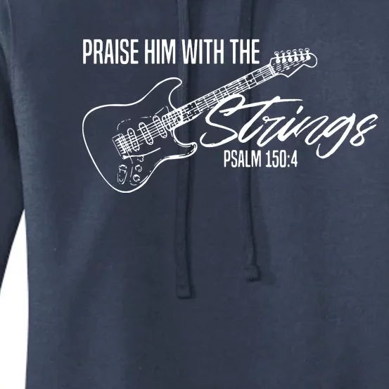 Praise Him With The Strings Christian Guitar God Worship Women's Pullover Hoodie