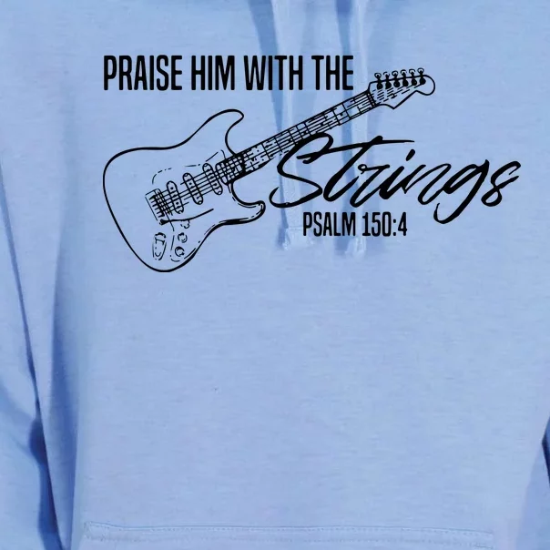 Praise Him With The Strings Christian Guitar God Worship Unisex Surf Hoodie