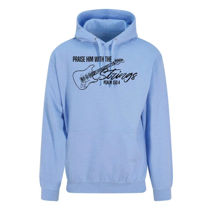 Praise Him With The Strings Christian Guitar God Worship Unisex Surf Hoodie