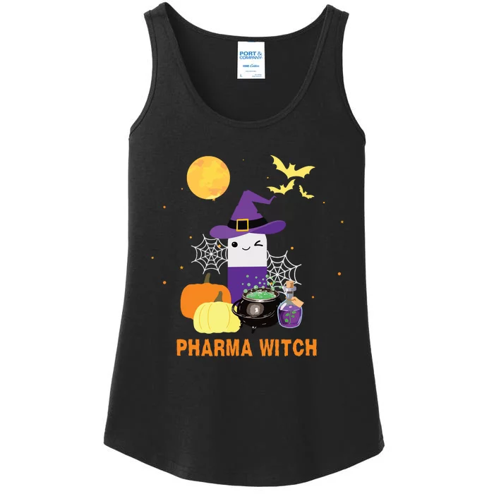 Pharmacist Halloween Women Pharmacy Tech Pharma Witch Ladies Essential Tank