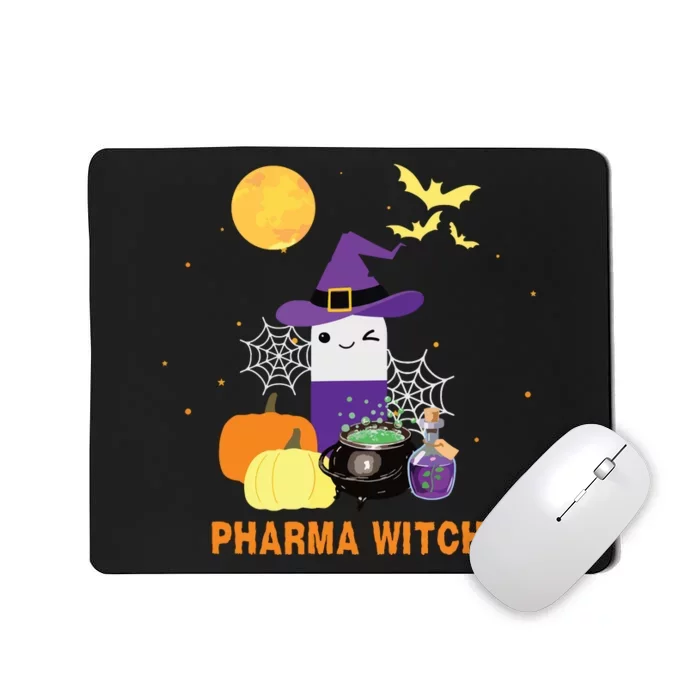 Pharmacist Halloween Women Pharmacy Tech Pharma Witch Mousepad