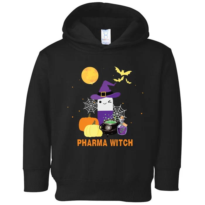 Pharmacist Halloween Women Pharmacy Tech Pharma Witch Toddler Hoodie