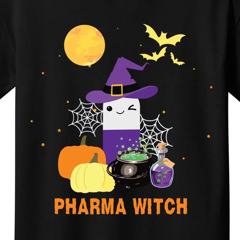 Pharmacist Halloween Women Pharmacy Tech Pharma Witch Kids T-Shirt