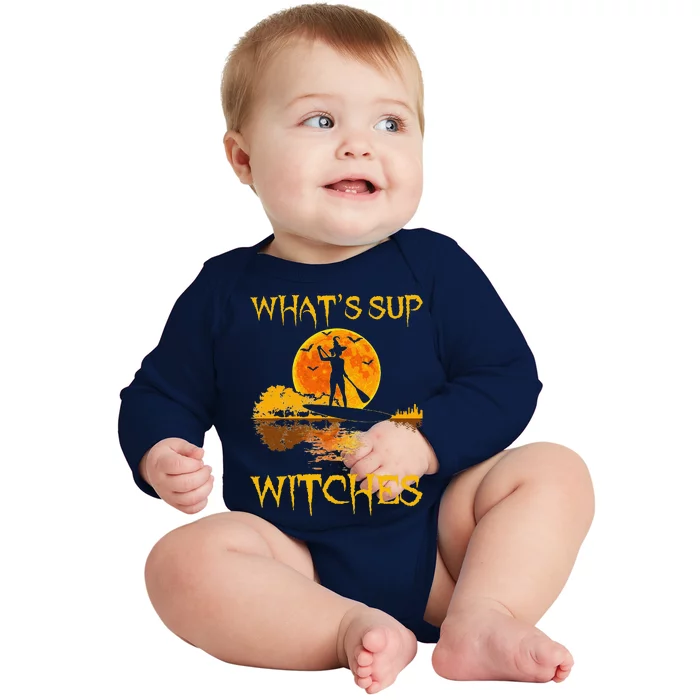 PADDLEBOARD Halloween Whats Sup Witches Sup Funny Baby Long Sleeve Bodysuit