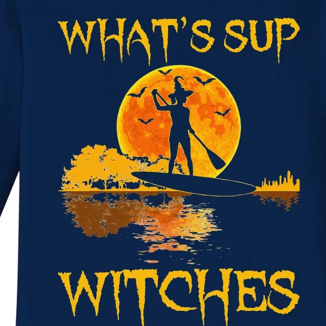 PADDLEBOARD Halloween Whats Sup Witches Sup Funny Baby Long Sleeve Bodysuit