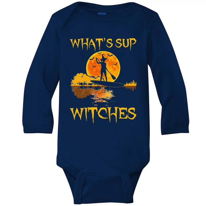 PADDLEBOARD Halloween Whats Sup Witches Sup Funny Baby Long Sleeve Bodysuit