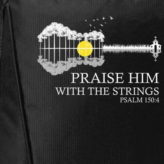 Praise Him With The Strings Christian Guitar Player City Backpack