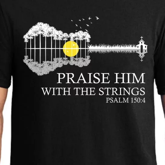 Praise Him With The Strings Christian Guitar Player Pajama Set