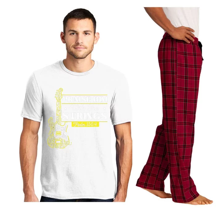 Praise Him With The Strings Bass Guitar Christian Guitarist Pajama Set